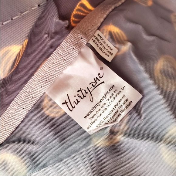 Thirty-One Black Square Utility Tote w/ “Sketched Pumpkins” Orange Design - Picture 4 of 6